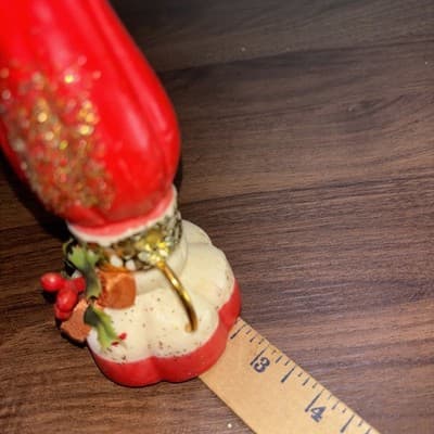 Vintage Red Lantern Christmas Candle – Made in Hong Kong Holiday Decor 6" - Thumbnail 9