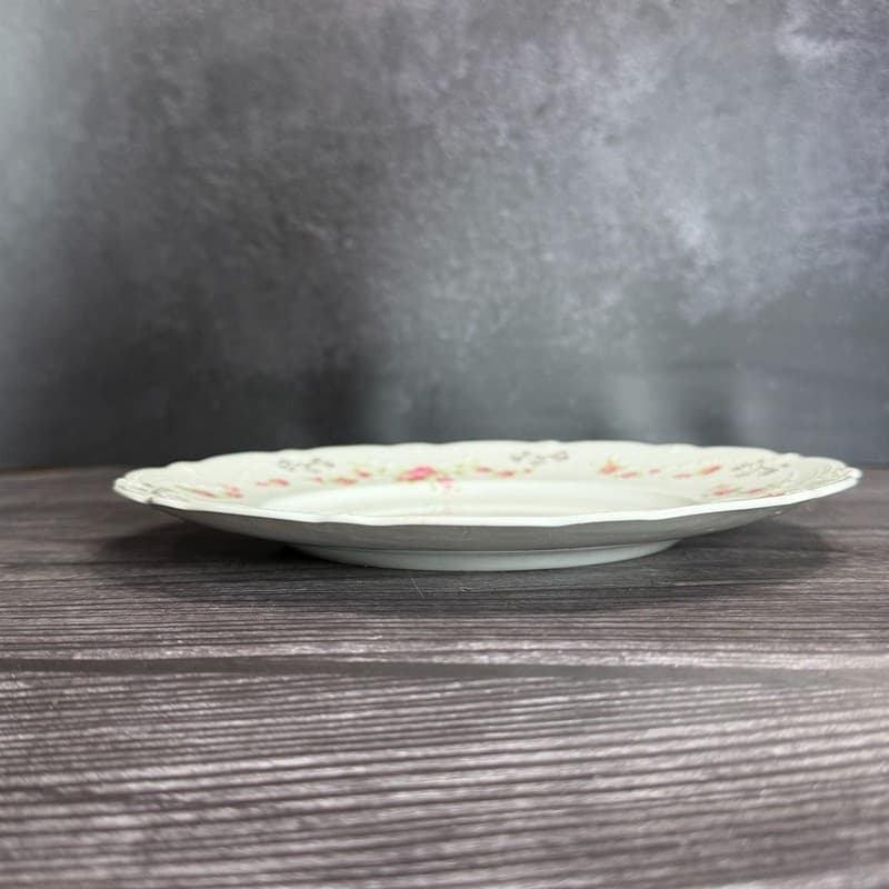 Wood & Son England Royal Semi-Porcelain Pink Rose 9" Scalloped Dinner Plate - Thumbnail 7