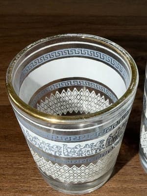 Vintage Jeanette Blue Hellenic Wedgwood Shot Glass Set of 2 - Thumbnail 4