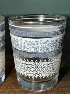 Vintage Jeanette Blue Hellenic Wedgwood Shot Glass Set of 2 - Thumbnail 2