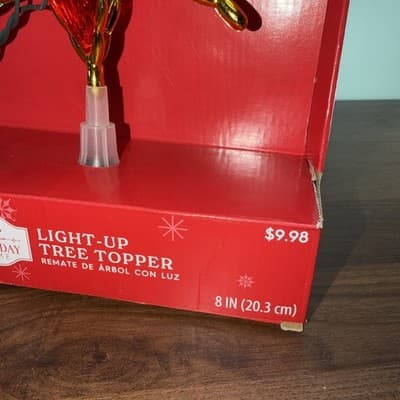 Vtg Christmas Tree Topper Star Ornament Multi Color Double Sided Tested Lighted - Thumbnail 2
