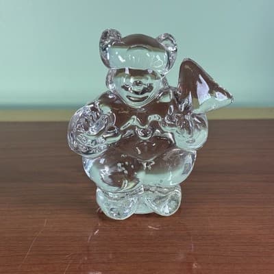 Vintage Clown Jester Clear Art Glass Figurine Paperweight 4" Abstract A Crazy - Thumbnail 2