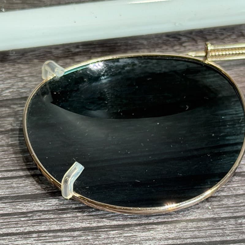Solar Shield Rectangular 54mm Clip-On Sunglasses - Gold Tone Frame - Thumbnail 6