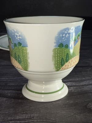 Sangostone Footed Coffee Cup & Saucer Country Cottage (3645) Set Of 2 - Thumbnail 13