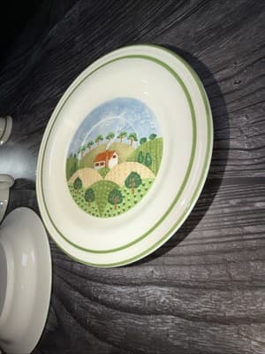 Sangostone Footed Coffee Cup & Saucer Country Cottage (3645) Set Of 2 - Thumbnail 16