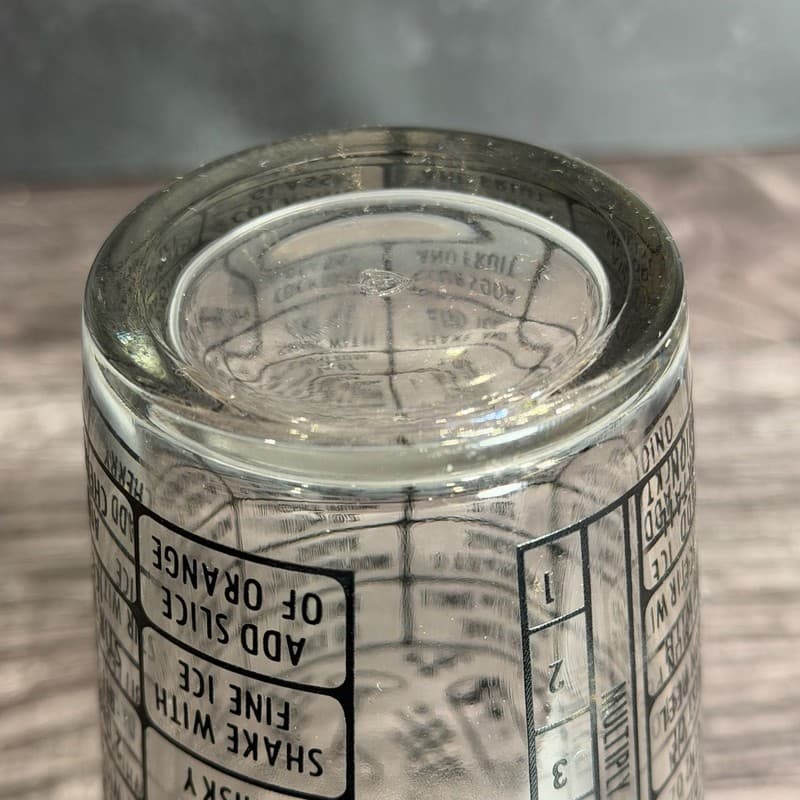 Vintage Mid-Century Federal Glass Cocktail Recipe Mixing Glass Black Graphics - Thumbnail 8