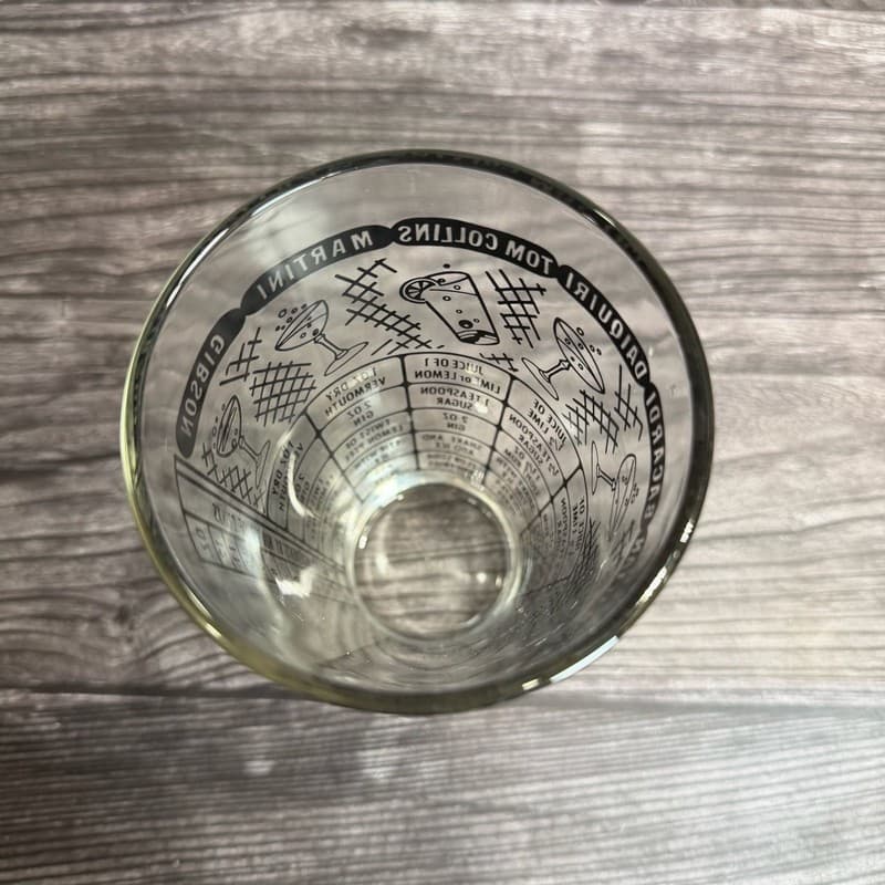 Vintage Mid-Century Federal Glass Cocktail Recipe Mixing Glass Black Graphics - Thumbnail 9