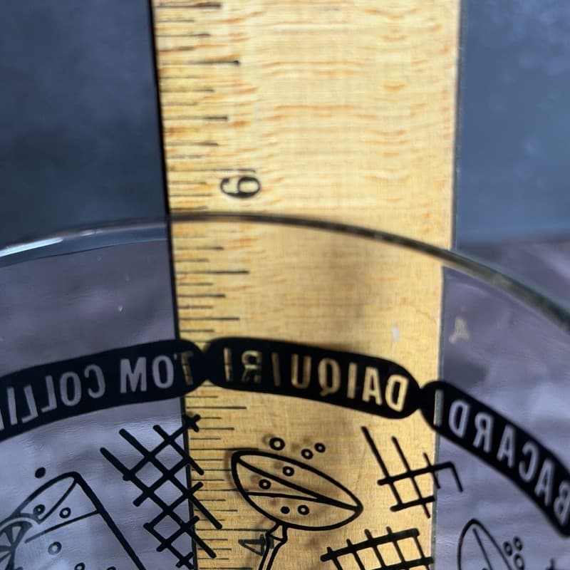 Vintage Mid-Century Federal Glass Cocktail Recipe Mixing Glass Black Graphics - Thumbnail 11