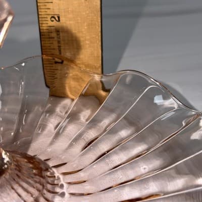 Vtge Pink Depression Glass Bon-Bon Dish Handle Center And Candy Dish - Thumbnail 17