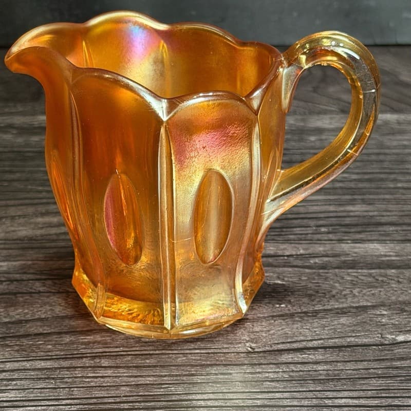 Imperial Glass Fashion Marigold Carnival Glass Creamer - Thumbnail 3