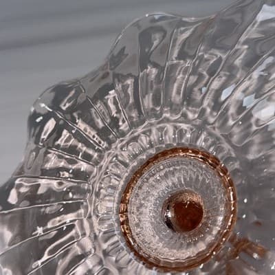 Vtge Pink Depression Glass Bon-Bon Dish Handle Center And Candy Dish - Thumbnail 12
