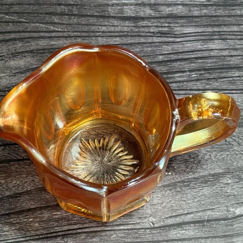 Imperial Glass Fashion Marigold Carnival Glass Creamer - Thumbnail 2