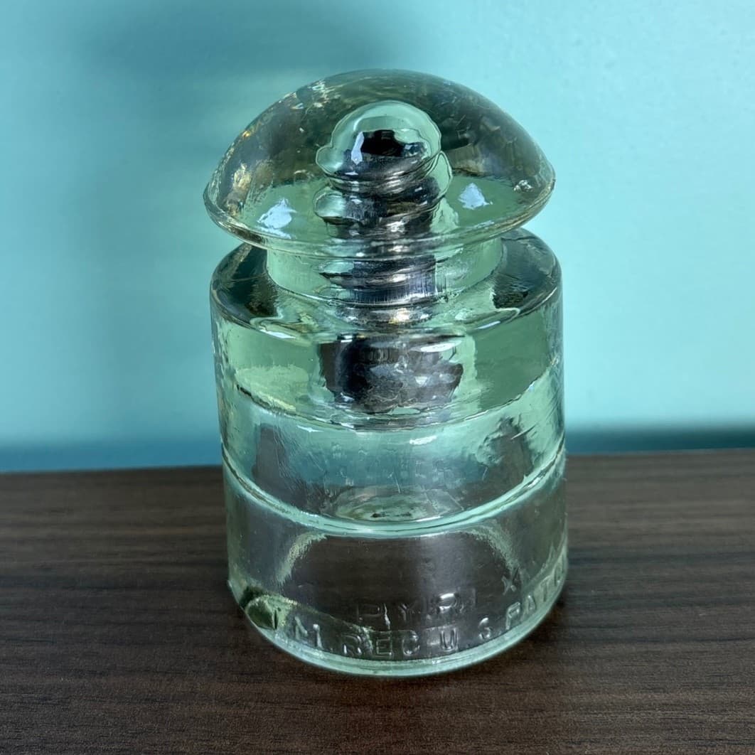 Pyrex X 41 CSA Vintage Clear Glass Insulator US Patent office Clear Telegraph - Thumbnail 13