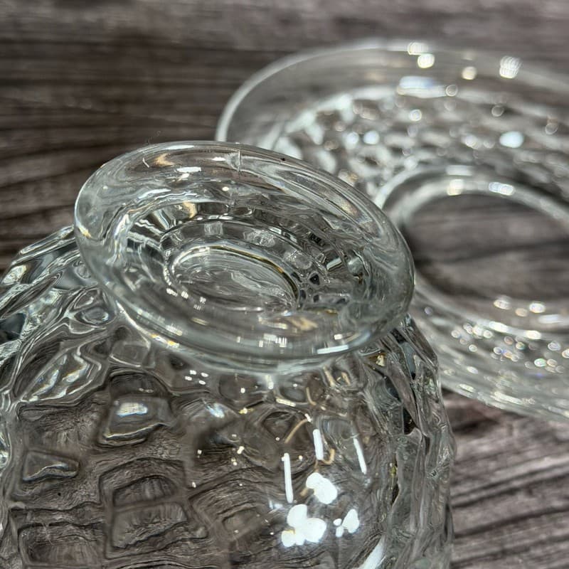 Vintage Fostoria American Clear Cubist Cup and Saucer Set - Thumbnail 6