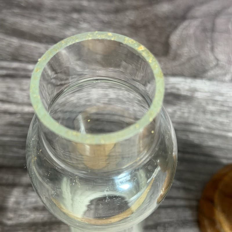 Vintage Mid-Century Modern Turned Wood Hurricane Candle Holder with Glass Chimne - Thumbnail 9