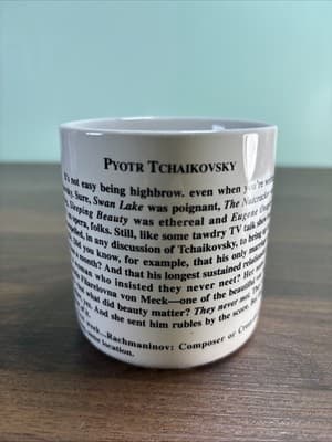 Peyote Tchaikovsky Caricature Coffee Mug 1992 Largely Literary Designs Inc - Thumbnail 4