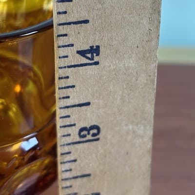 (4) Amber Indiana Glass Thumbprint Kings Crown Goblets Cordial Glass 4 1/4” VT - Thumbnail 9