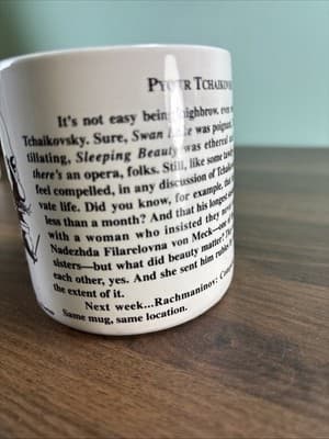 Peyote Tchaikovsky Caricature Coffee Mug 1992 Largely Literary Designs Inc - Thumbnail 3