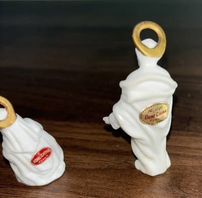 Vintage Bone China Miniature White Gold Halo Holy Family Figurines Nativity Set - Thumbnail 8
