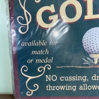 Metal MANCAVE Golfer Sign Lessons 25 Cents No Cussing Drinking Or Throwing Clubs - Thumbnail 2