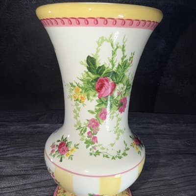 Laura Ashley FTD Ceramic French Floral Vase - Vintage Country Style - Thumbnail 2