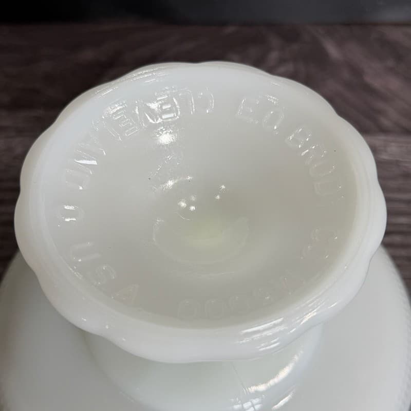 Vintage E.O. Brody Co. G-110 White Milk Glass Pedestal Bowl Compote - Thumbnail 11