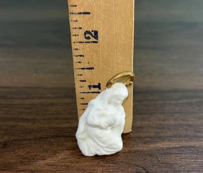 Vintage Bone China Miniature White Gold Halo Holy Family Figurines Nativity Set - Thumbnail 10