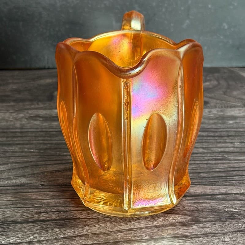 Imperial Glass Fashion Marigold Carnival Glass Creamer - Thumbnail 4
