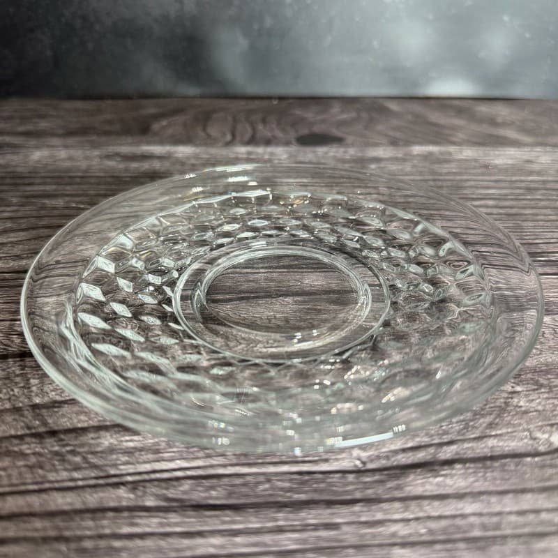 Vintage Fostoria American Clear Cubist Cup and Saucer Set - Thumbnail 4