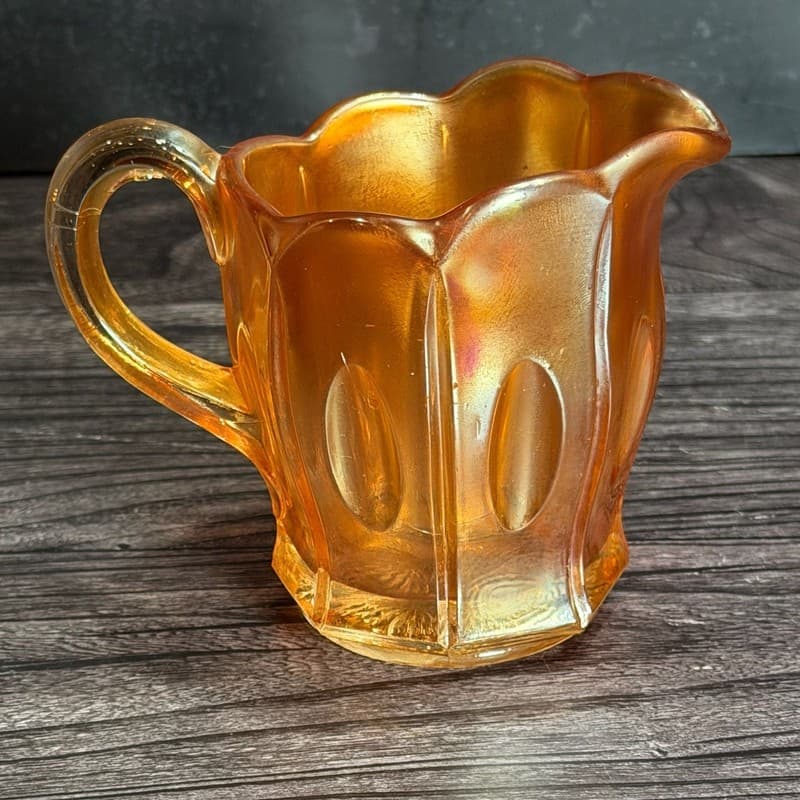 Imperial Glass Fashion Marigold Carnival Glass Creamer - Thumbnail 5