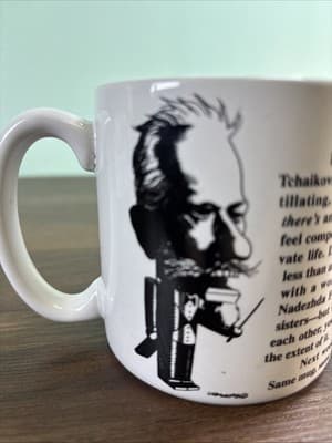 Peyote Tchaikovsky Caricature Coffee Mug 1992 Largely Literary Designs Inc - Thumbnail 2