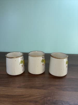 Vintage Hand-Painted Mug Lemon Tree Blooms Speckled Pottery Norleans (Korea) Set - Thumbnail 10