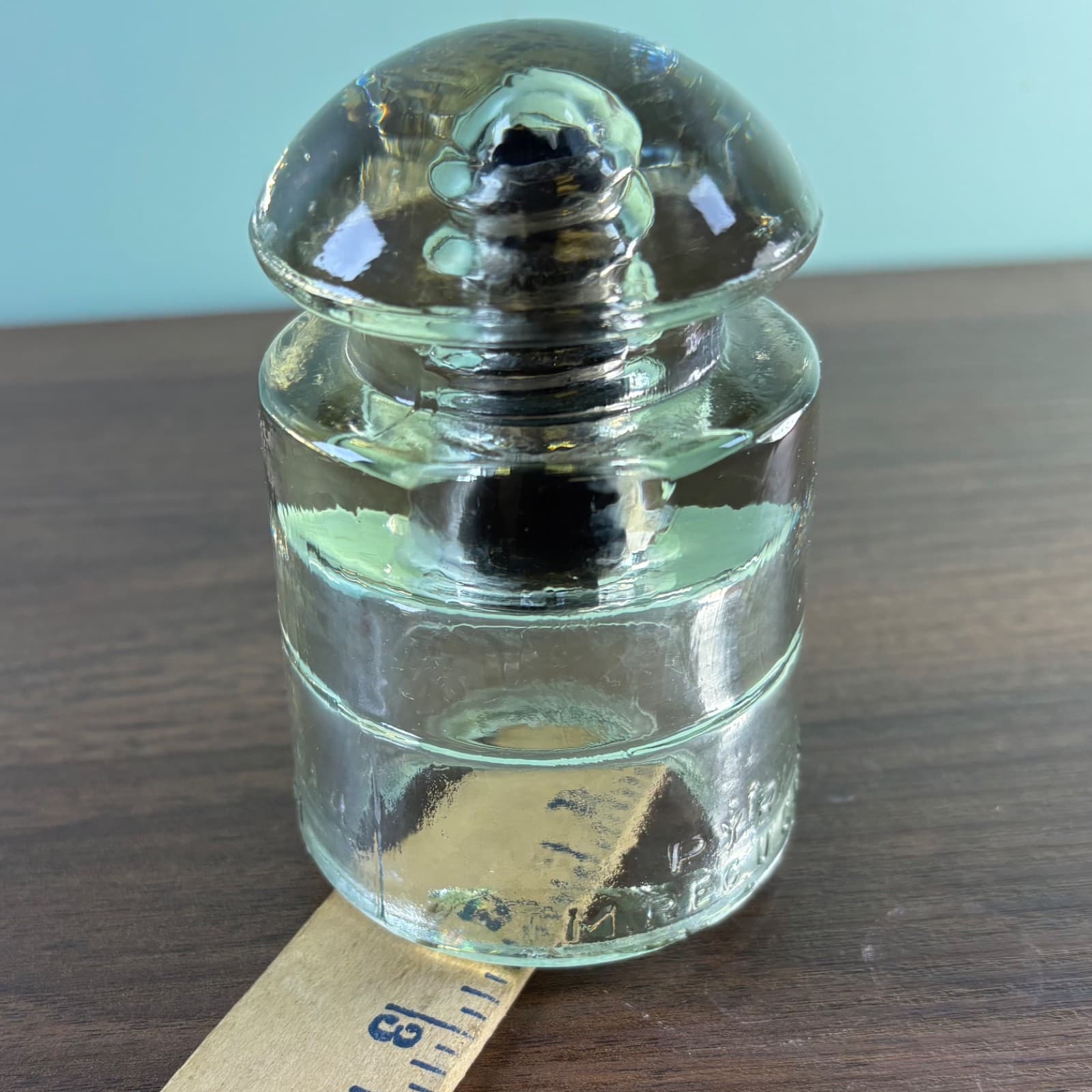Pyrex X 41 CSA Vintage Clear Glass Insulator US Patent office Clear Telegraph - Thumbnail 4
