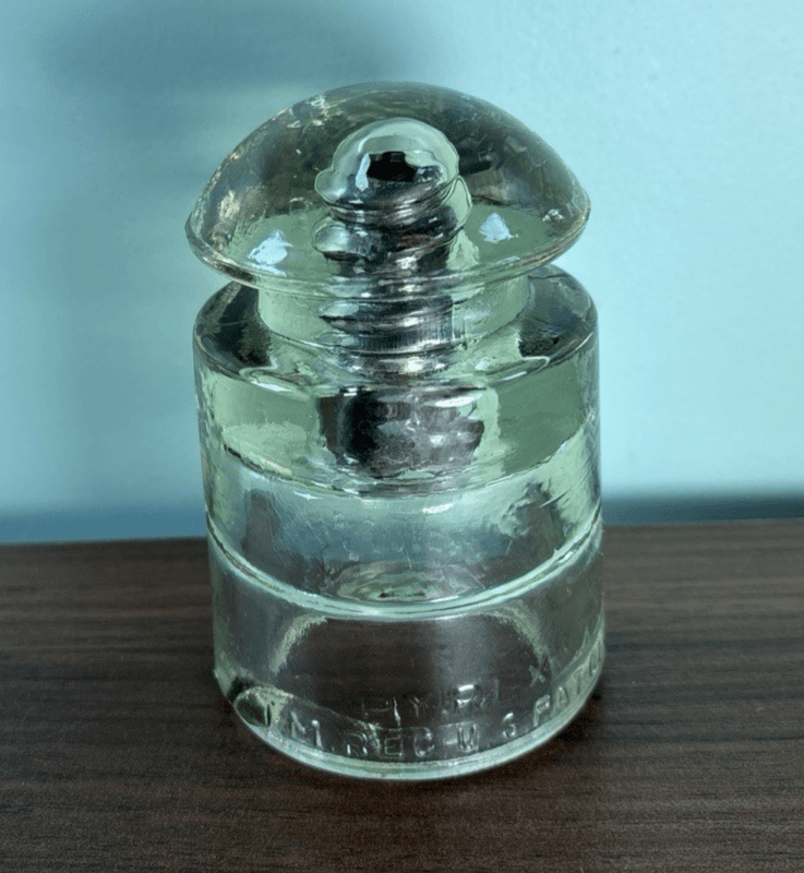 Pyrex X 41 CSA Vintage Clear Glass Insulator US Patent office Clear Telegraph