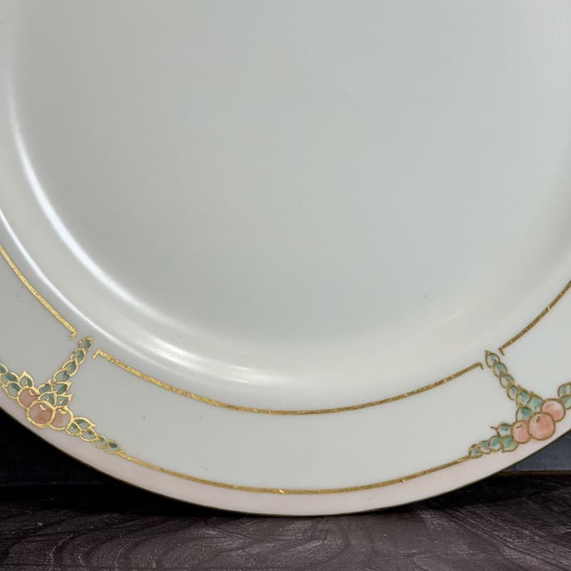 Haviland France Hand Painted Limoges Plate Signed C.L. Smith Pink Berries Gold T - Thumbnail 6