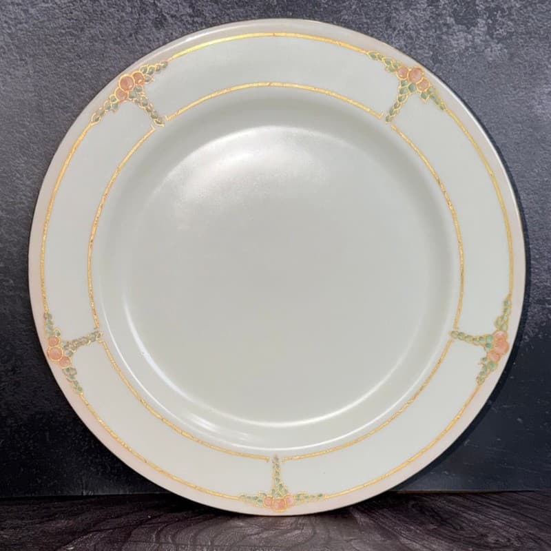 Haviland France Hand Painted Limoges Plate Signed C.L. Smith Pink Berries Gold T - Thumbnail 2