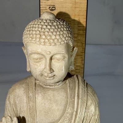 Vintage Buddha Meditating Marble Resin Statue Figurine 6” - Thumbnail 18