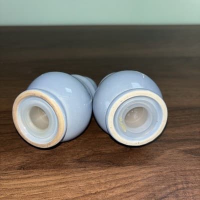 Vintage Pfaltzgraff USA “Bouquet Gazebo” Blue Salt & Pepper Shakers - Thumbnail 9