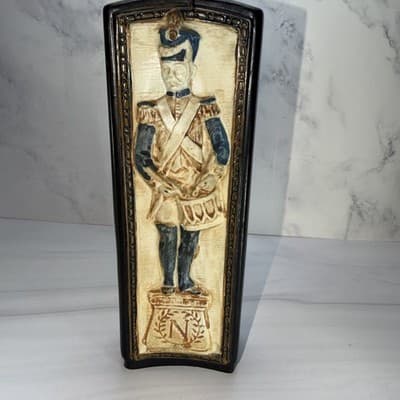 Millefiori Cucchi. Soldier bottle stone ware Italy Liquor Bottle Empty Vintage - Thumbnail 3