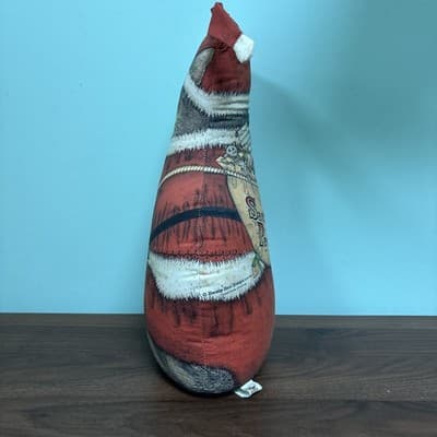 VTG Standing Christmas Cat Santa Paws Door Stop Doll Fiddlers Elbow Toy Work 15" - Thumbnail 4
