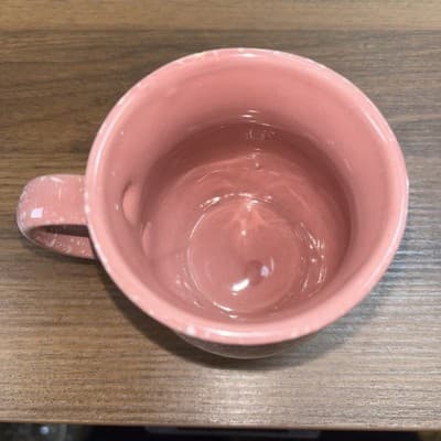 Vintage Pink Speckled Coffee Mug – Hourglass Pottery Art Deco Style Boho Cup - Thumbnail 2
