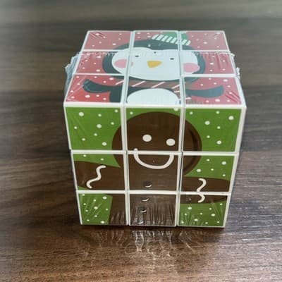 Christmas Santa Cube & Rubik's Vintage Puzzle Toy New Santa Snowman Penguin - Thumbnail 5