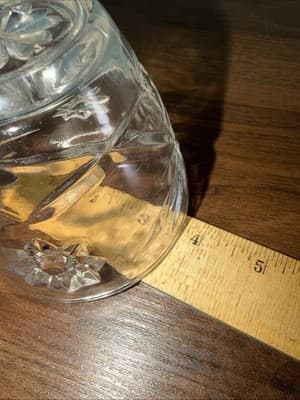 Vintage Anchor Hocking Clear Prescut Glass Star of David Sugar Bowl w/ Lid - Thumbnail 8