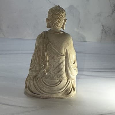 Vintage Buddha Meditating Marble Resin Statue Figurine 6” - Thumbnail 10