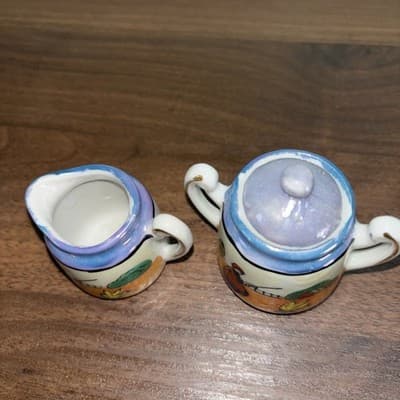 Vintage Japanese Lusterware Miniature Porcelain Tea Set Collectible 15 Pcs - Thumbnail 9