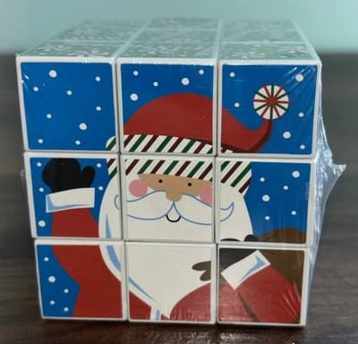Christmas Santa Cube & Rubik's Vintage Puzzle Toy New Santa Snowman Penguin