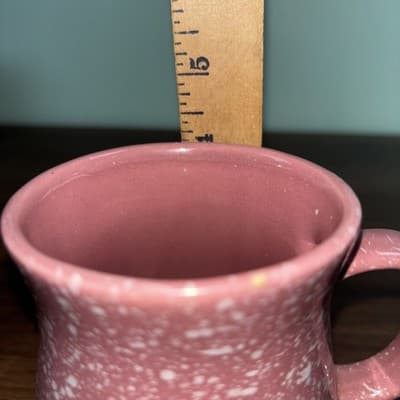 Vintage Pink Speckled Coffee Mug – Hourglass Pottery Art Deco Style Boho Cup - Thumbnail 7