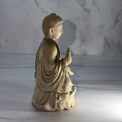 Vintage Buddha Meditating Marble Resin Statue Figurine 6” - Thumbnail 11