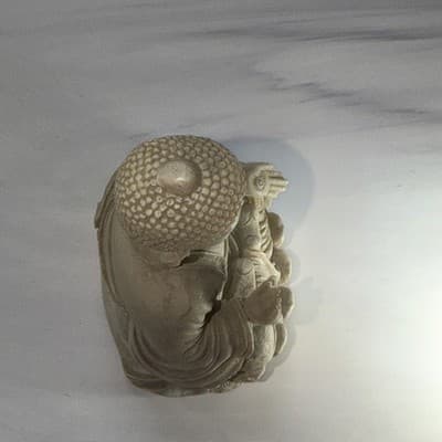Vintage Buddha Meditating Marble Resin Statue Figurine 6” - Thumbnail 12