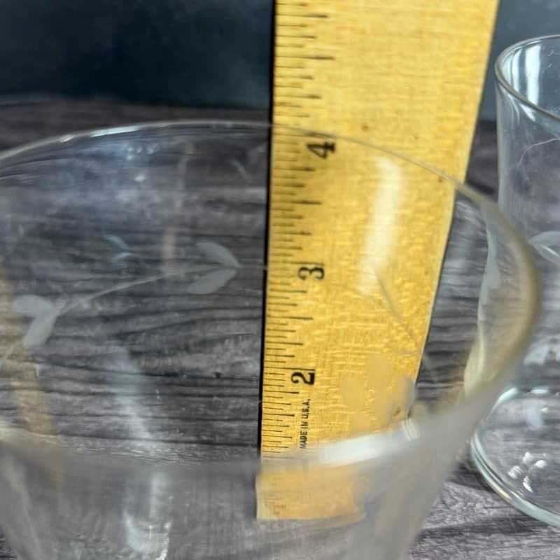 Set of 2 Vintage Tiffin-Franciscan Etched Grape Juice Glasses Glass Glow - Thumbnail 10